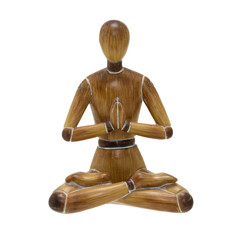 Imagem de ESCULTURA BONECO MEDITANDO EM MADEIRA 16X13X8 CM - MABRUK - Mabruk Importacao E Comercio Ltda