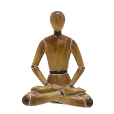 Imagem de ESCULTURA BONECO MEDITANDO EM MADEIRA 16X12X7 CM - MABRUK - Mabruk Importacao E Comercio Ltda
