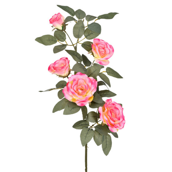 Imagem HASTE DECORATIVA DE ROSAS EM PLÁSTICO MOLDÁVEL ROSA 94X20CM - GRILLO