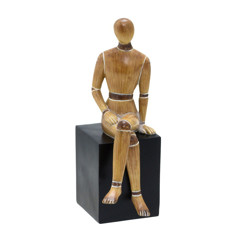 Imagem de ESCULTURA BONECO SENTADO ME RESINA 20X12X7 CM - MABRUK - Mabruk Importacao E Comercio Ltda