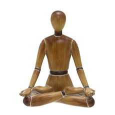 Imagem de ESCULTURA BONECO MEDITANDO EM MADEIRA 16X13X8 CM - MABRUK - Mabruk Importacao E Comercio Ltda