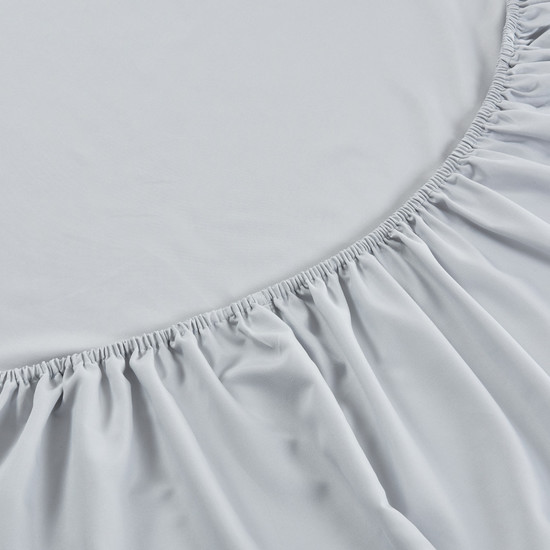 Imagem LENÇOL QUEEN TOQUE DE SEDA LISO CINZA AVULSO EM POLIÉSTER - JOLITEX TERNILLE