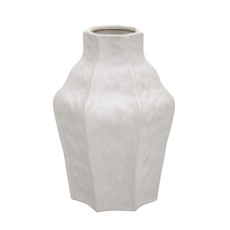 Imagem de VASO DECORATIVO EM CERÂMICA BRANCA 28X19X18 CM - MABRUK - Mabruk Importacao E Comercio Ltda