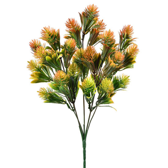 Imagem BUQUÊ DE FOLHAS E PINHO PERMANENTE VERDE OUTONO EM PLÁSTICO MOLDÁVEL 35X22CM - GRILLO