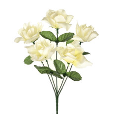Imagem de BUQUÊ PERMANENTE DECORATIVO DE ROSAS CREME EM PLÁSTICO MOLDÁVEL 30X13CM - GRILLO - Grillo Ltda