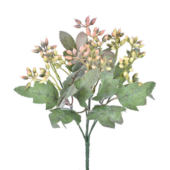 Imagem BUQUÊ PERMANENTE DE BERRIES AMARELO VERDE EM PLÁSTICO MOLDÁVEL 37X25CM - GRILLO