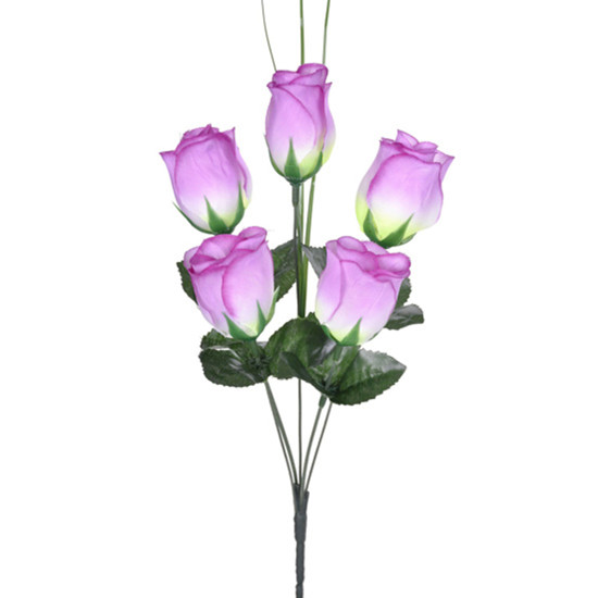 Imagem BUQUÊ DECORATIVO DE BOTÕES DE ROSAS LAVANDA EM CETIM E PLÁSTICO MOLDÁVEL - GRILLO