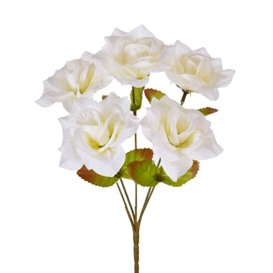 Imagem BUQUÊ PERMANENTE DECORATIVO DE ROSAS CREME OUTONO EM PLÁSTICO MOLDÁVEL - GRILLO