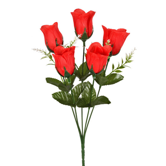 Imagem BUQUÊ DECORATIVO DE BOTÕES DE ROSAS VERMELHAS EM PLÁSTICO MOLDÁVEL 30X10CM - GRILLO