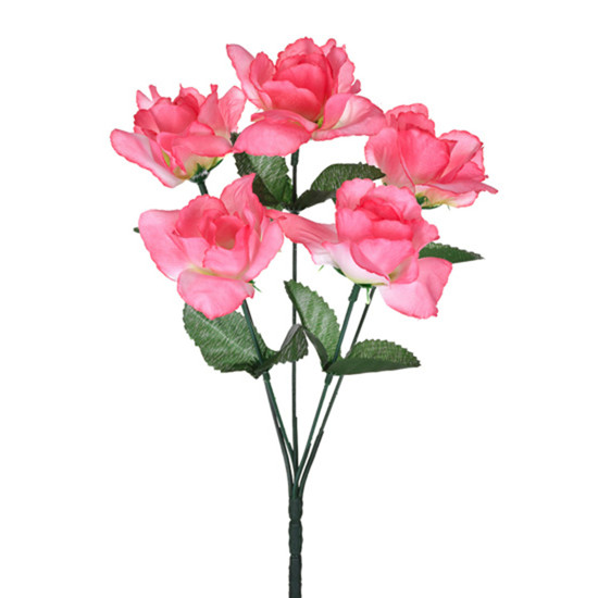 Imagem BUQUÊ PERMANENTE DECORATIVO DE ROSAS NA COR ROSA EM PLÁSTICO MOLDÁVEL 30X13CM GRILLO