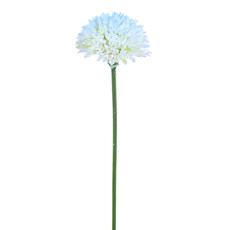 Imagem de HASTE BOTÃO DE CRISÂNTEMO DECORATIVA AZUL CLARO EM PLÁSTICO MOLDÁVEL 60X9CM - GRILLO - Grillo Ltda