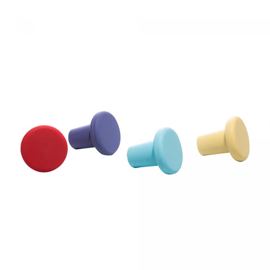Imagem CONJUNTO 4 TAMPAS COLORIDAS EM SILICONE PARA VINHO 3,5CM - WOLFF