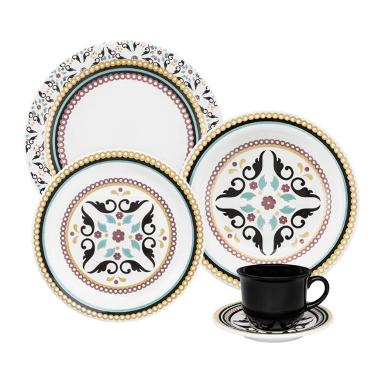 Imagem APARELHO DE JANTAR/CHÁ 20 PEÇAS LUIZA EM CERÂMICA - OXFORD