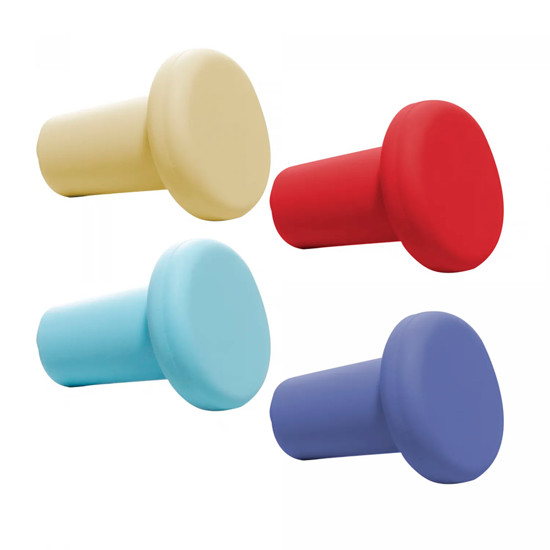 Imagem CONJUNTO 4 TAMPAS COLORIDAS EM SILICONE PARA VINHO 3,5CM - WOLFF