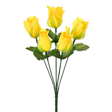 Imagem de BUQUÊ PERMANENTE DE BOTÕES DE ROSAS AMARELAS EM PLÁSTICO MOLDÁVEL 33X10CM - GRILLO - Grillo Ltda