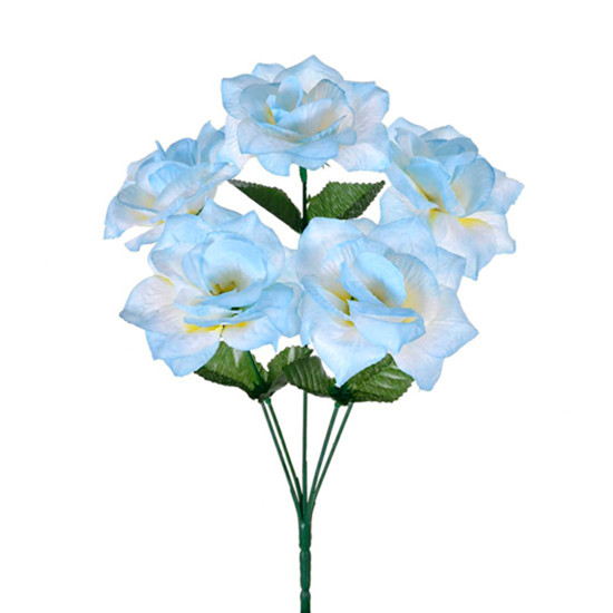 Imagem BUQUÊ PERMANENTE DECORATIVO DE ROSAS AZUIS EM PLÁSTICO MOLDÁVEL 30X12CM - GRILLO