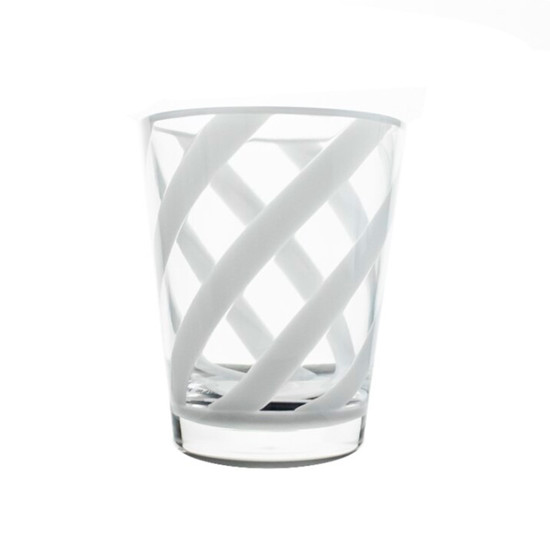 Imagem COPO ALTO 380ML EM ACRÍLICO BRANCO E TRANSPARENTE EM ESPIRAL - RIBEIRO E PAVANI