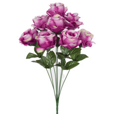 Imagem de BUQUÊ DECORATIVO PERMANENTE DE ROSAS LAVANDA EM PLÁSTICO MOLDÁVEL 45X19CM - GRILLO - Grillo Ltda