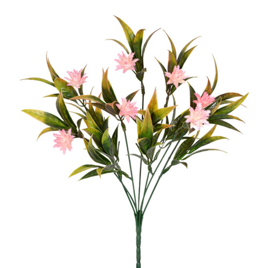 Imagem BUQUÊ DECORATIVO DE FLORES SILVESTRE ROSA EM PLÁSTICO MOLDÁVEL 37X16CM - GRILLO