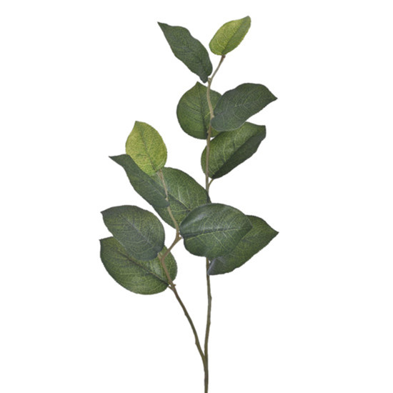 Imagem HASTE DECORATIVA DE FOLHAS DE ROSEIRA VERDE EM PLÁSTICO MOLDÁVEL 70X18CM - GRILLO