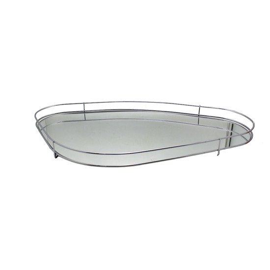 Imagem BANDEJA FENCE ORGÂNICA ESPELHADA EM METAL CROMADO 3X59X33CM - HARA