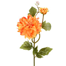 Imagem de HASTE PERMANENTE DECORATIVA DE DÁLIA LARANJA EM PLÁSTICO MOLDÁVEL 65X17CM - GRILLO - Grillo Ltda