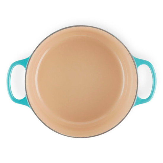 Imagem PANELA REDONDA SIGNATURE AZUL CARIBE EM FERRO FUNDIDO 17X33X24CM - LE CREUSET