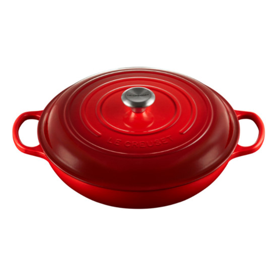 Imagem CAÇAROLA BUFFET SIGNATURE VERMELHA EM FERRO FUNDIDO 14X40X32CM - LE CREUSET