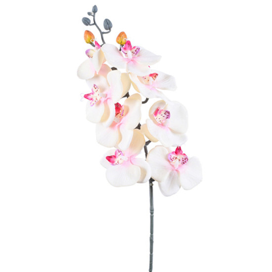 Imagem HASTE DECORATIVA DE ORQUÍDEA PHALAENOPSIS CREME EM PLÁSTICO MOLDÁVEL - GRILLO
