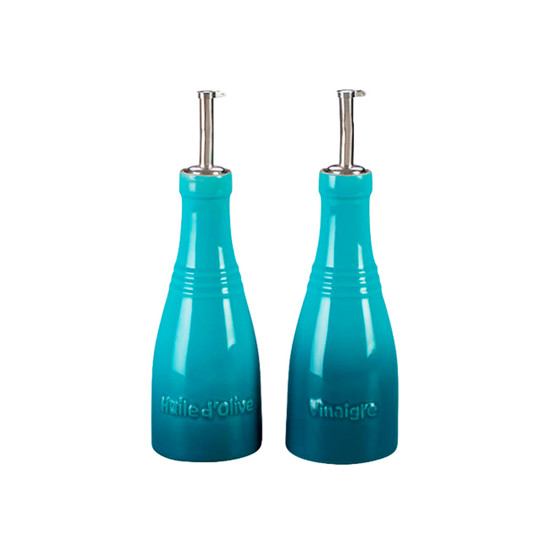 Imagem SET AZEITE & VINAGRE CLÁSSICO 240ML AZUL CARIBE EM CERÂMICA 17X7X7CM - LE CREUSET