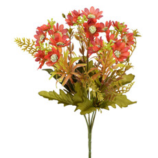 Imagem de BUQUÊ DECORATIVO DE MARGARIDAS BORDÔ EM PLÁSTICO MOLDÁVEL 33X18CM - GRILLO - Grillo Ltda