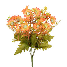 Imagem de BUQUÊ DECORATIVO DE MARGARIDAS LARANJA EM PLÁSTICO MOLDÁVEL 33X18CM - GRILLO - Grillo Ltda