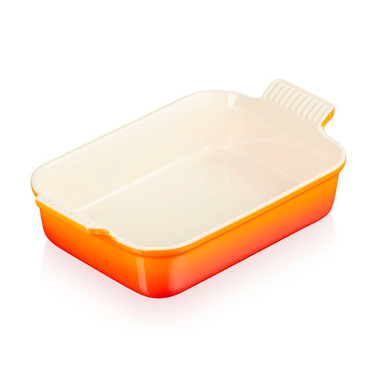Imagem TRAVESSA RETANGULAR HERITAGE LARANJA EM CERÂMICA 8,9X32,7X20,3CM - LE CREUSET