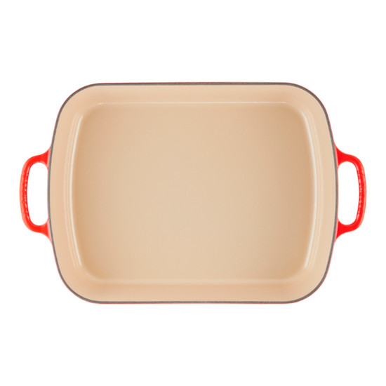 Imagem TRAVESSA RETANGULAR VERMELHA EM FERRO FUNDIDO 9X37X29CM - LE CREUSET