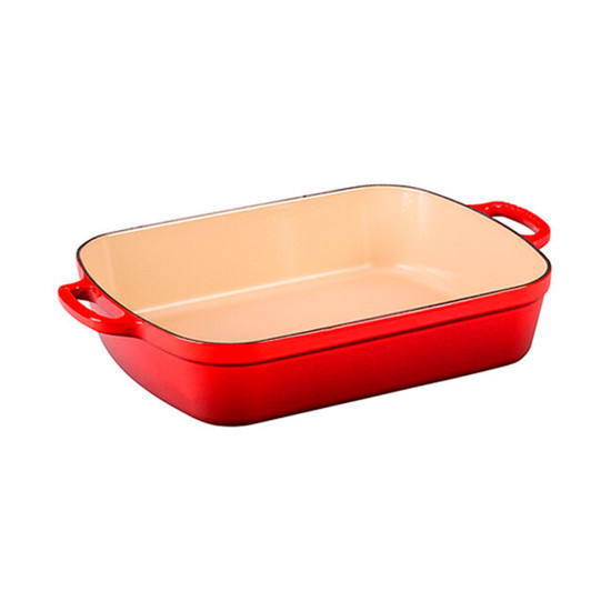 Imagem TRAVESSA RETANGULAR VERMELHA EM FERRO FUNDIDO 9X37X29CM - LE CREUSET