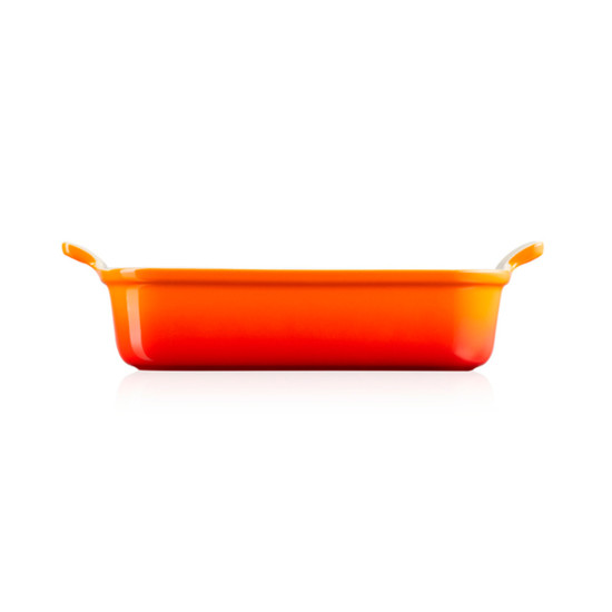 Imagem TRAVESSA RETANGULAR HERITAGE LARANJA EM CERÂMICA 9,1X39X25,4CM - LE CREUSET