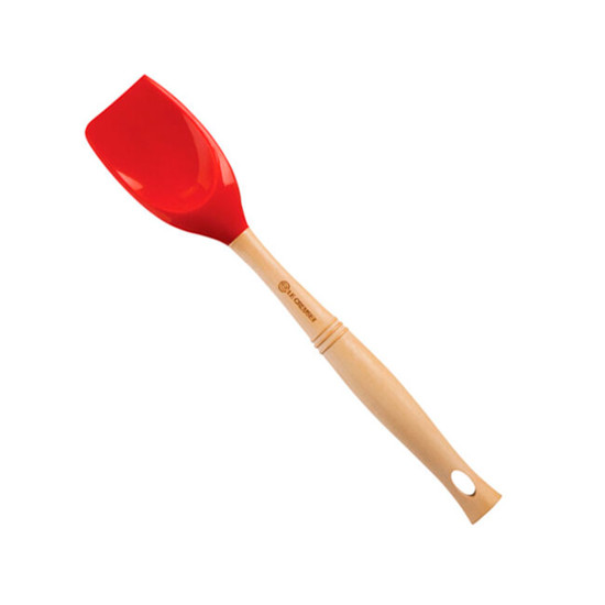 Imagem COLHER GRANDE DE SILICONE CRAFT VERMELHO E CABO EM MADEIRA 2X32X6CM - LE CREUSET