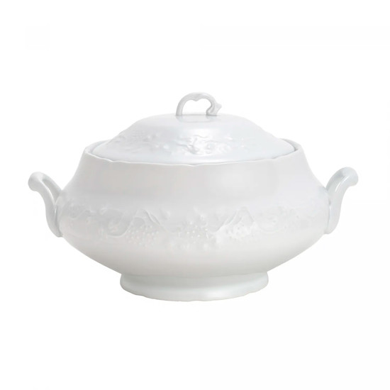 Imagem SOPEIRA EM PORCELANA BRANCA 4L LIMOGES VENDANGE 18,5X32X26,5CM - WOLFF