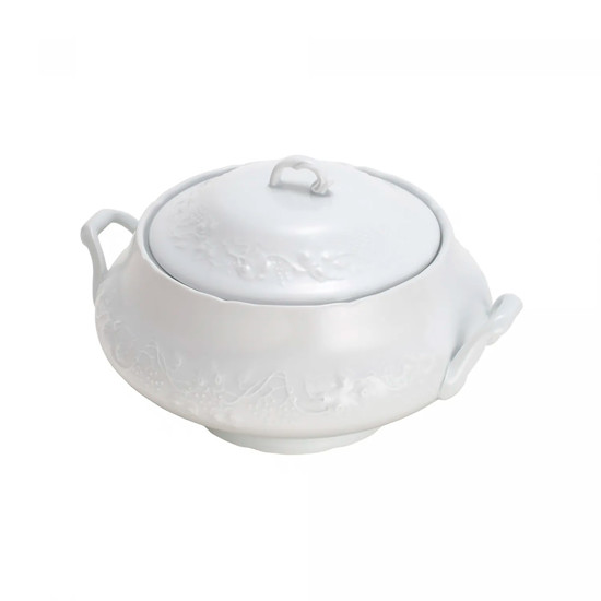 Imagem SOPEIRA EM PORCELANA BRANCA 4L LIMOGES VENDANGE 18,5X32X26,5CM - WOLFF
