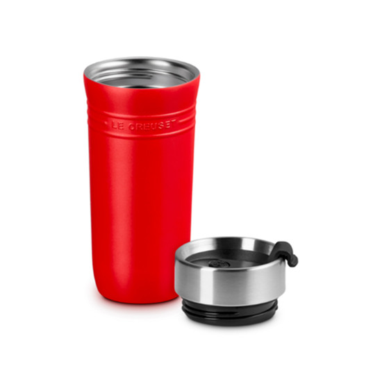 Imagem COPO TÉRMICO 350ML OTG VERMELHO EM AÇO INOX 19,2X8,1X8,1CM - LE CREUSET