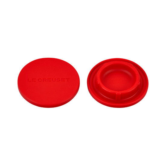 Imagem SET 2 TAMPAS VERMELHAS EM SILICONE PARA MOEDORES 1,5X6,5X6,5CM - LE CREUSET