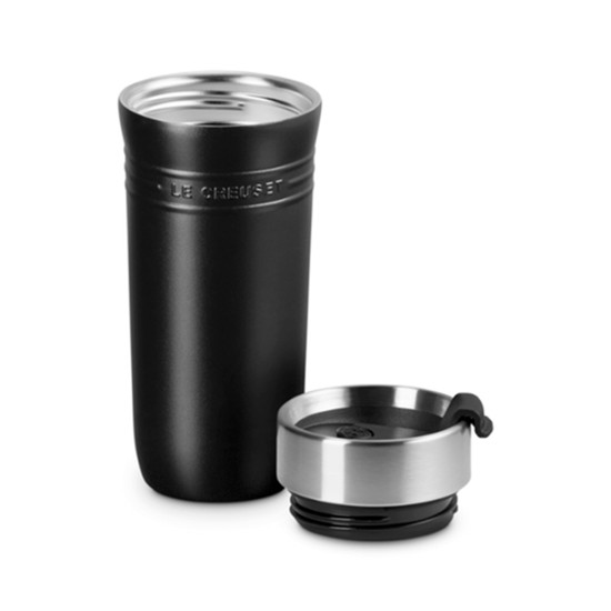 Imagem COPO TÉRMICO 350ML OTG MATTE BLACK EM AÇO INOX 19,2X8,1X8,1CM - LE CREUSET