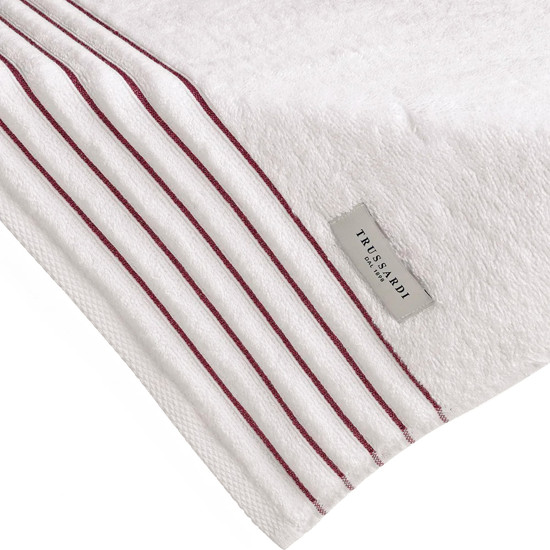 Imagem TOALHA DE ROSTO PALLADIO BRANCO E MARSALA EM ALGODÃO 80X48CM - TRUSSARDI