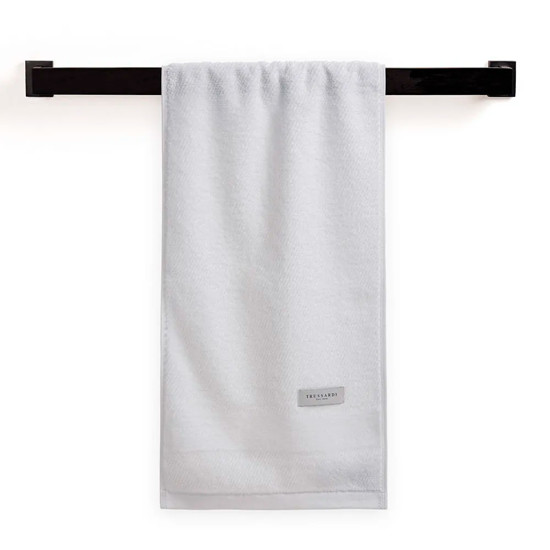 Imagem TOALHA BORGIA DE ACADEMIA BARRA AVELUDADA EM ALGODÃO  BRANCO 120X30CM - TRUSSARDI