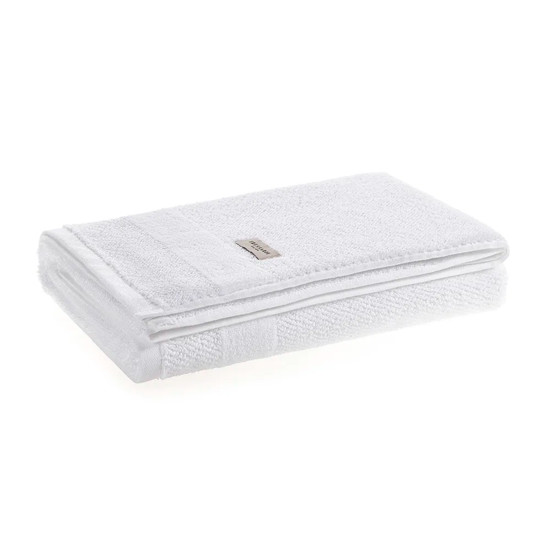 Imagem TOALHA DE ROSTO BORGIA BARRA AVELUDADA EM ALGODÃO BRANCO 80X48CM - TRUSSARDI