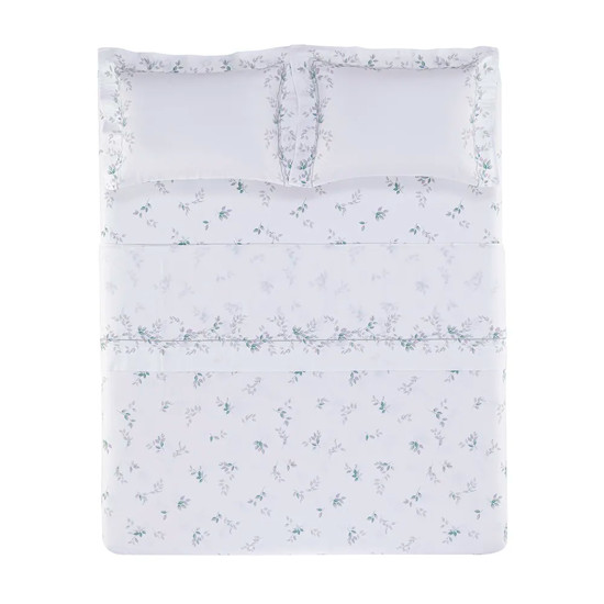 Imagem JOGO DE CAMA QUEEN 300 FIOS ALGODÃO BRANCO EGÍPCIO BOTTICELLI - TRUSSARDI