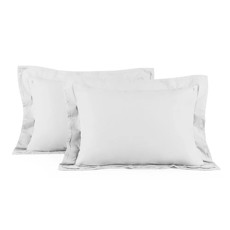 Imagem de JOGO 2 FRONHAS 200 FIOS 100% ALGODÃO NOVOLI BRANCO 70X50CM - TRUSSARDI - Karsten S.A 