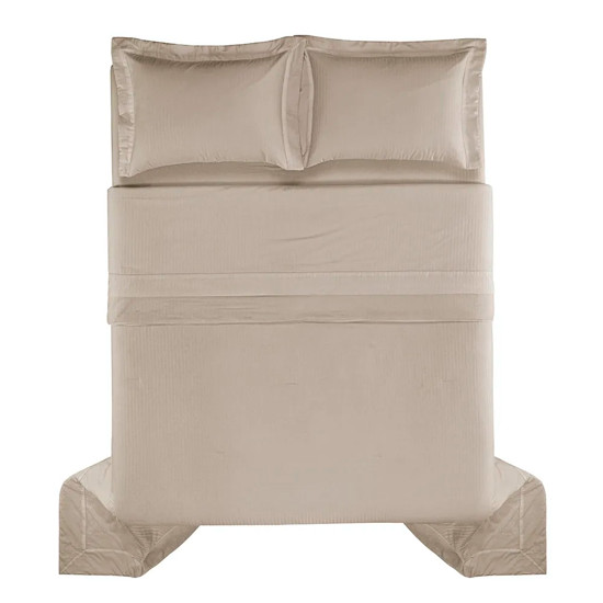 Imagem COLCHA COM PORTA TRAVESSEIROS QUEEN 100% ALGODÃO FRATELLI NOCCIOLA - TRUSSARDI