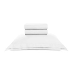 Imagem de JOGO DE CAMA SOLTEIRO 200 FIOS 100% ALGODÃO BRANCO NOVOLI BRANCO - TRUSSARDI - Karsten S.A 