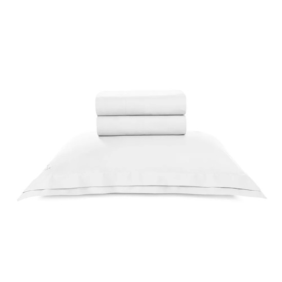 Imagem JOGO DE CAMA SOLTEIRO 200 FIOS 100% ALGODÃO BRANCO NOVOLI BRANCO - TRUSSARDI